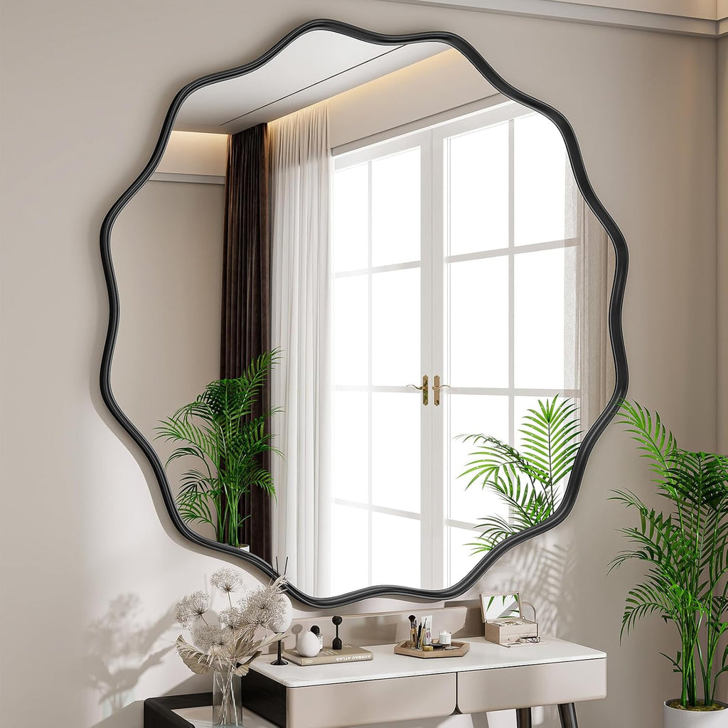 Round Black Mirror — 20" — Black