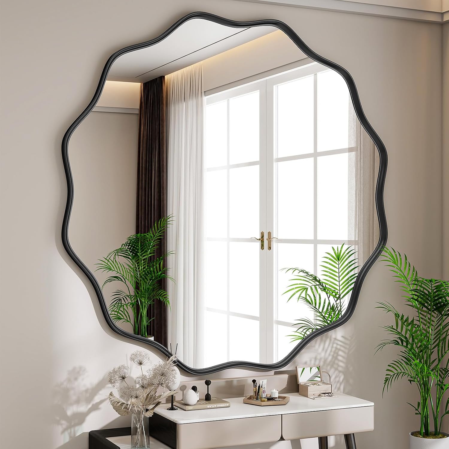 Round Black Mirror — 20" — Black