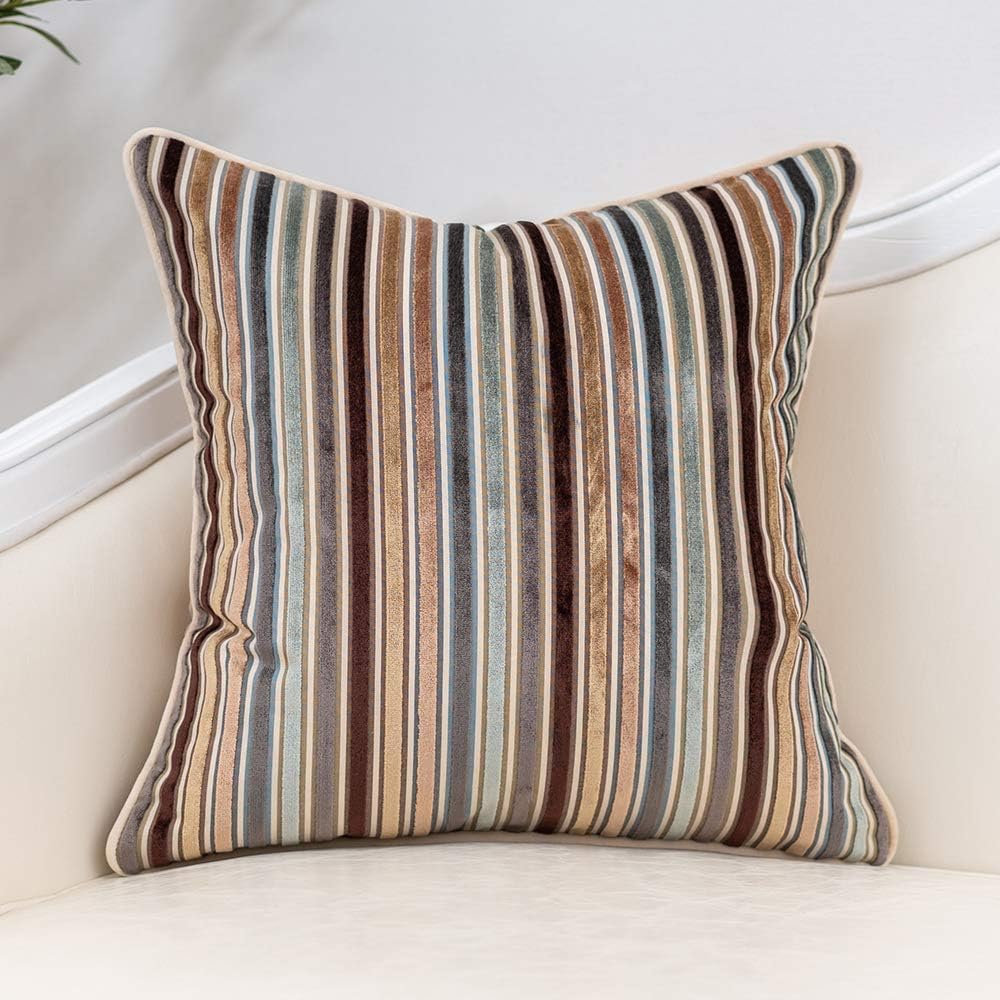 Velvet Boho Beige Throw Pillow Cover — 20" — Brown