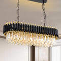 Round Luxe Black Chandelier — 24" — Black-Gold