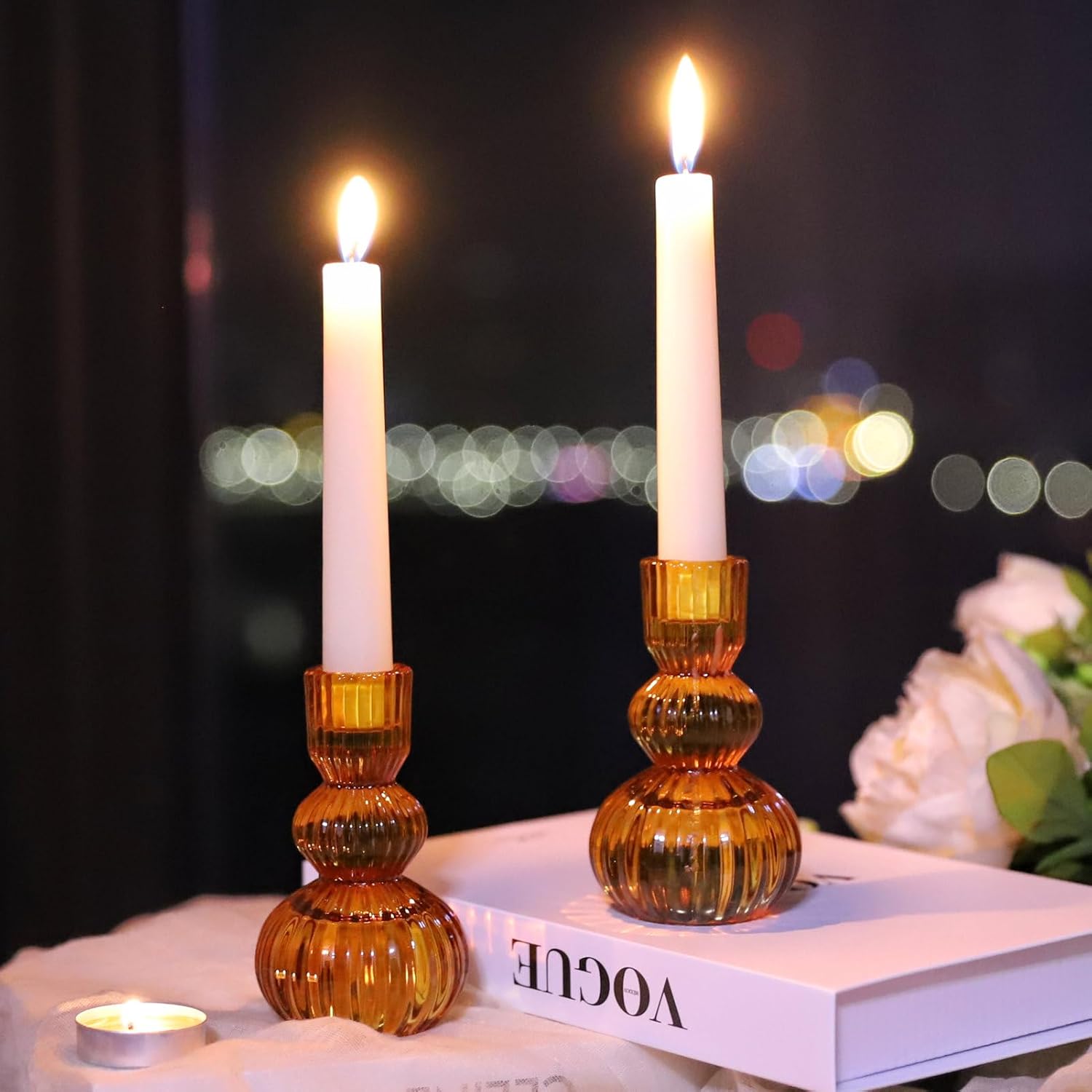 Vintage Boho Green Candle — 4.3" - View 4