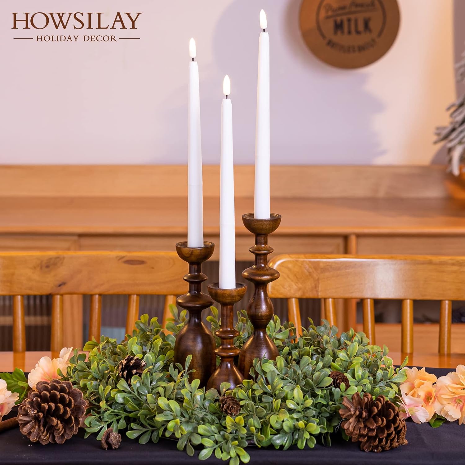 Farmhouse Black Pillar Candle — 4" - View 2
