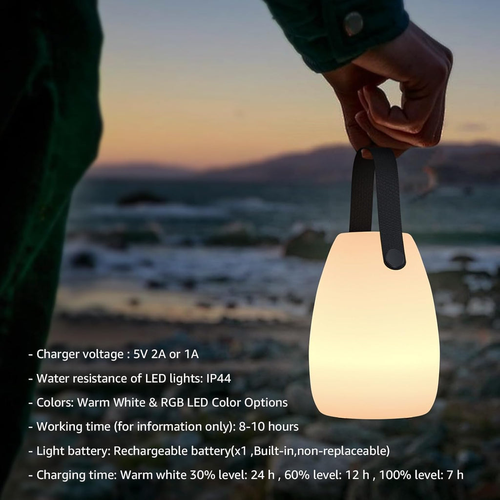 Cordless White Table Lamp - View 5