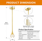 Dimmable Luxe Gold Pendant Light — 1-Light - View 5