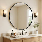 Round Black Mirror — 30" — Black