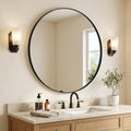 Luxe Black Round Mirror — 1" — Black