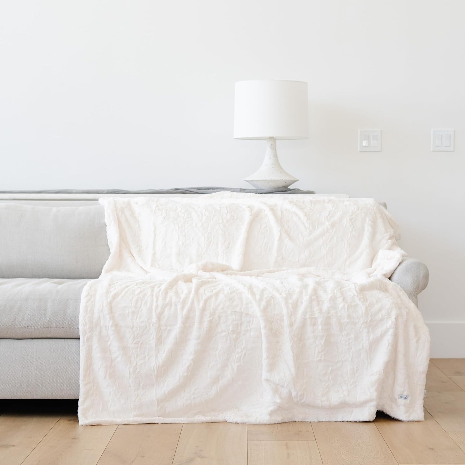 Modern Blue Throw Pillow — 60" — Solid Ivory