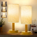 Linen Modern Fabric Desk Lamp — Set of 1 — CordlessTouch-Round-set of 2