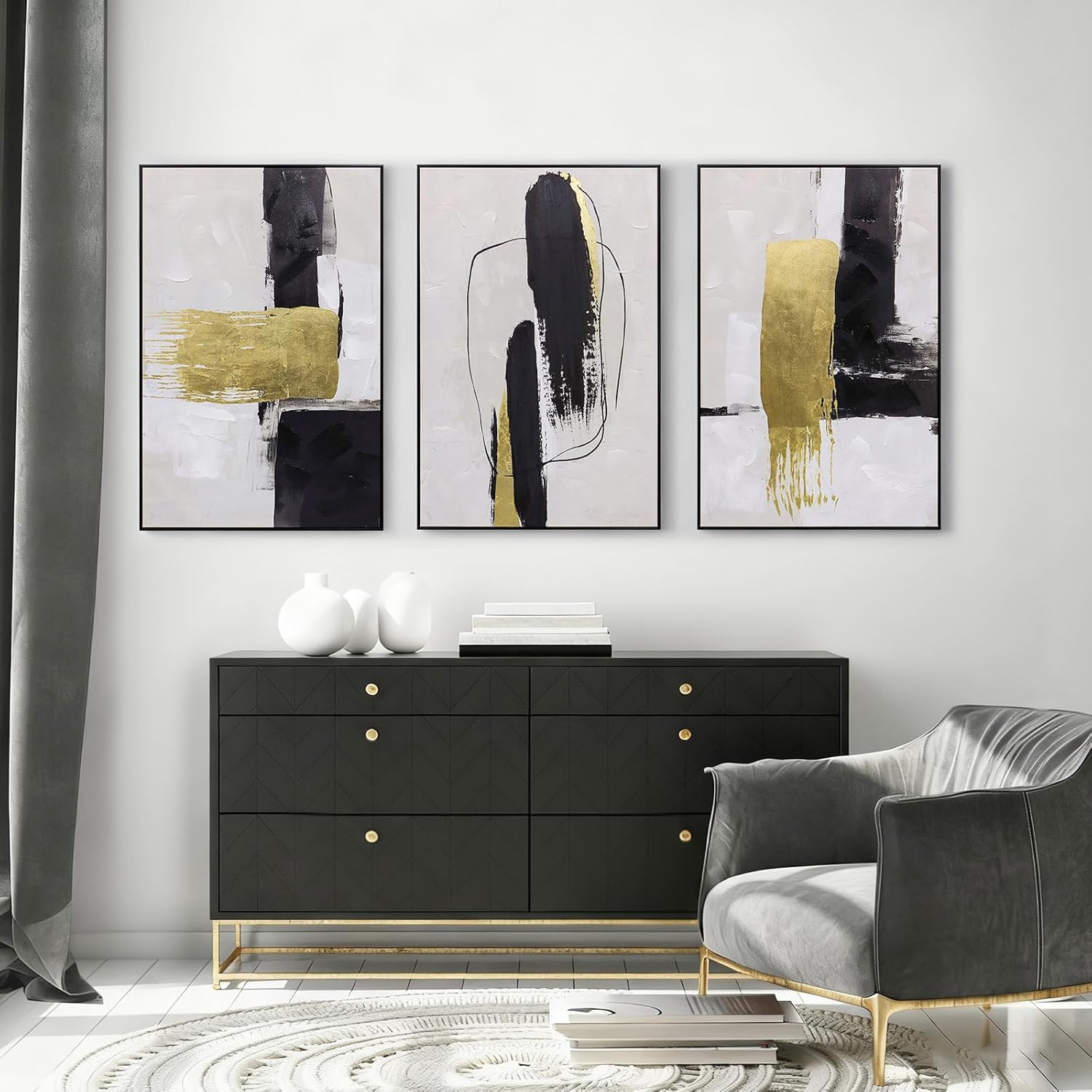 Framed Luxe Gold Canvas Wall Art — 16" - View 6