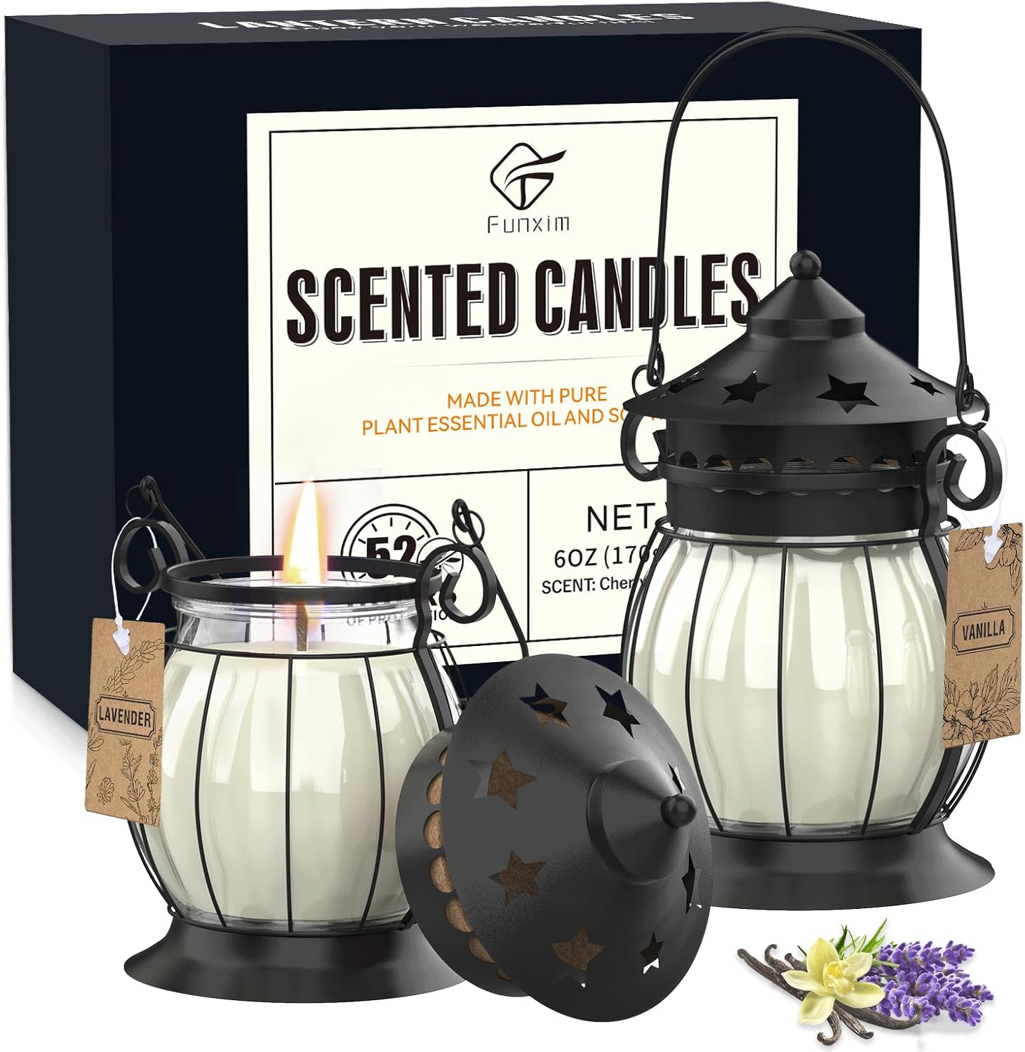 Scented Beige Candle — Lavender, Vanilla