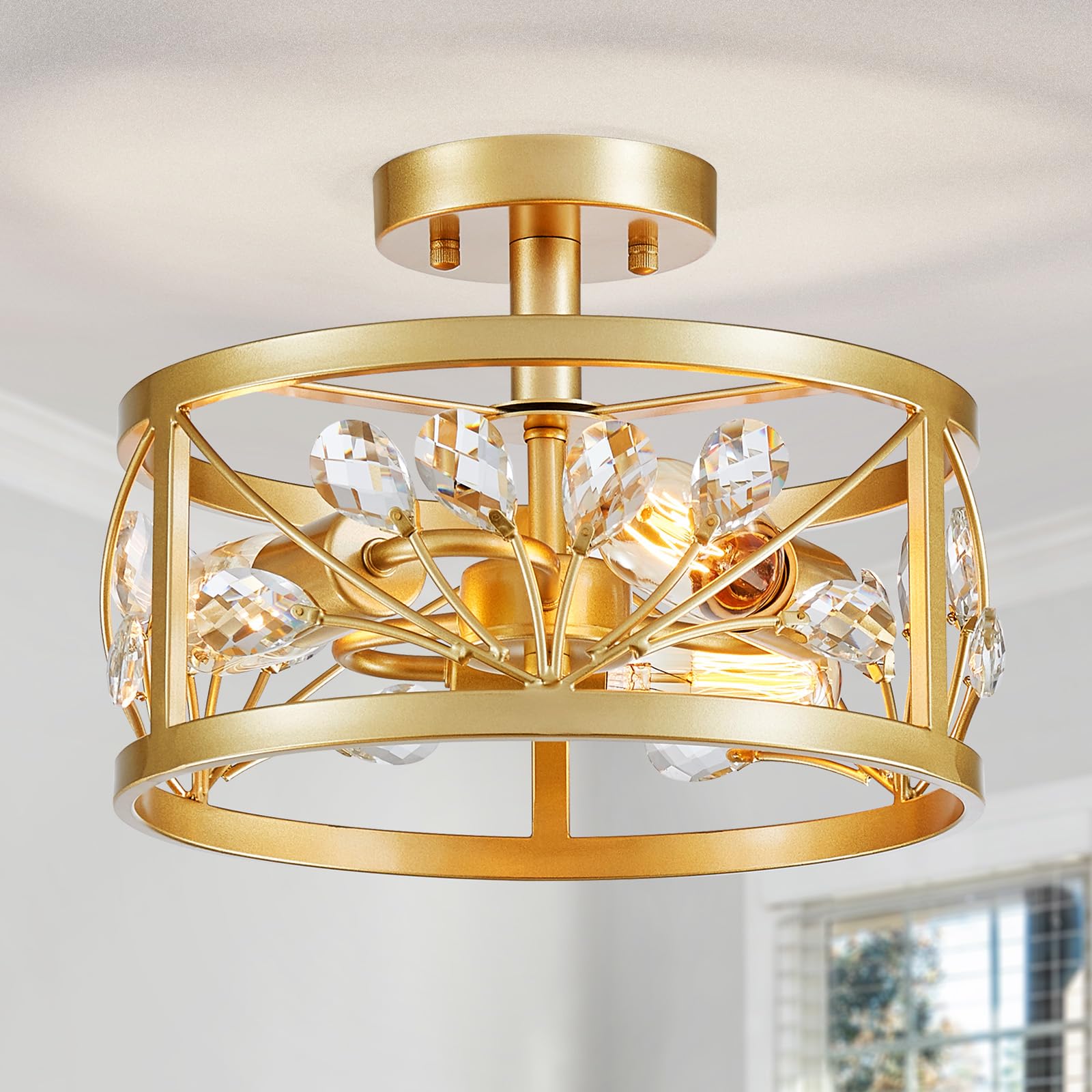 Vintage Farmhouse Black Chandelier — 3-Light