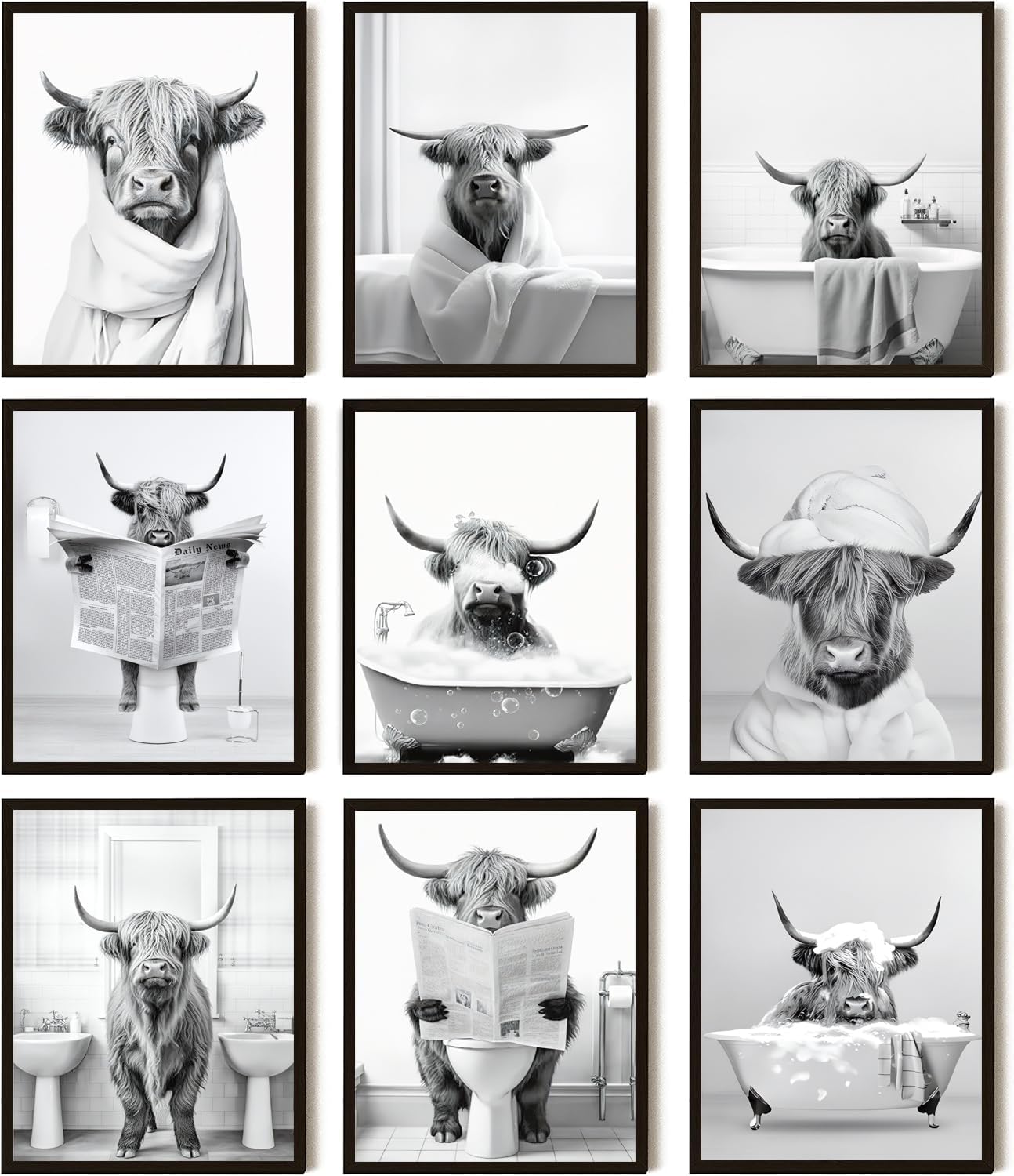 Unframed Farmhouse Black Wall Decor — 10" — Black and White