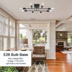 Mid-Century Black Chandelier — 8-Light - View 5