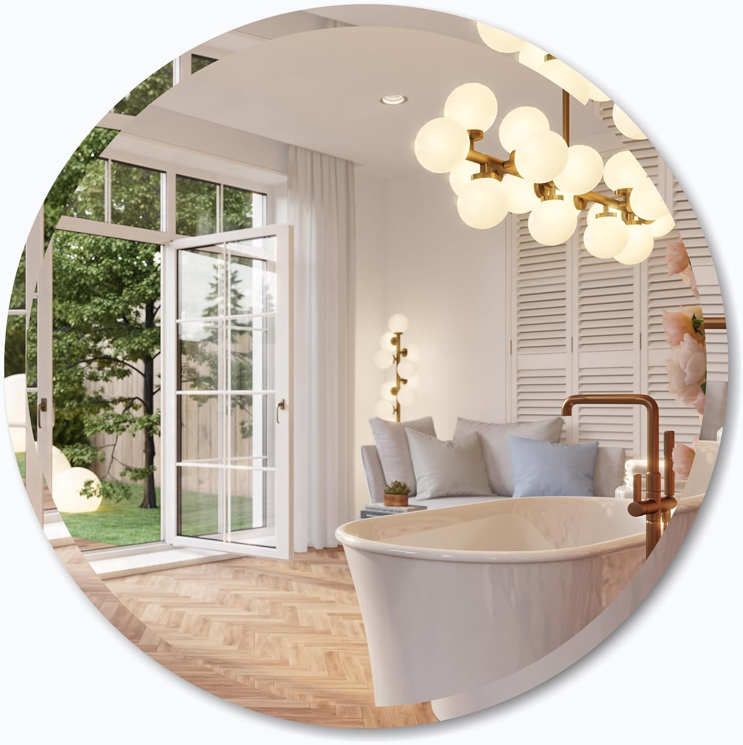 Beveled Glass Wall Mirror — 0.6" — 16"L x 16"W