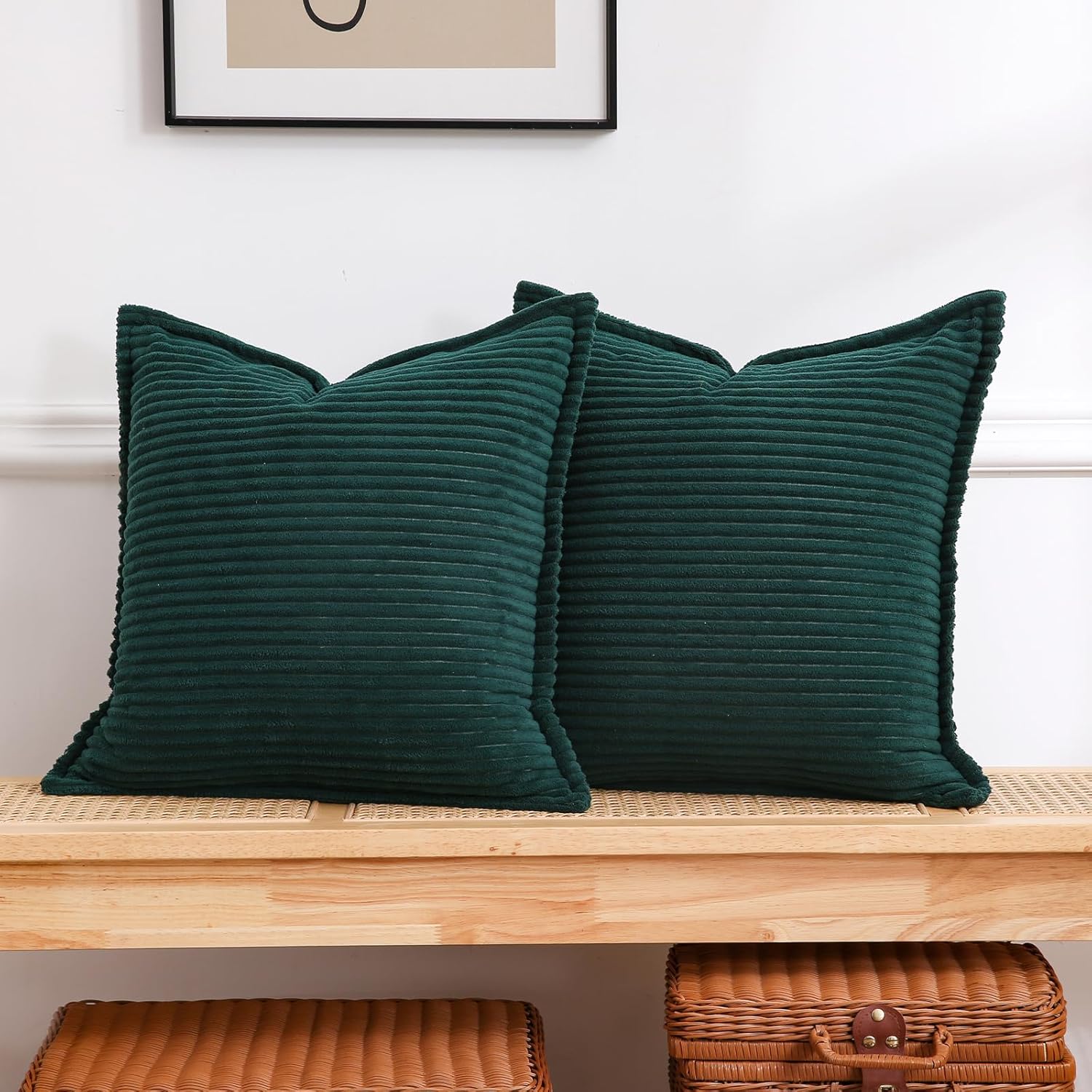 Boho Beige Throw Pillow Cover — 18" — 18" x 18" (Pack of 2)