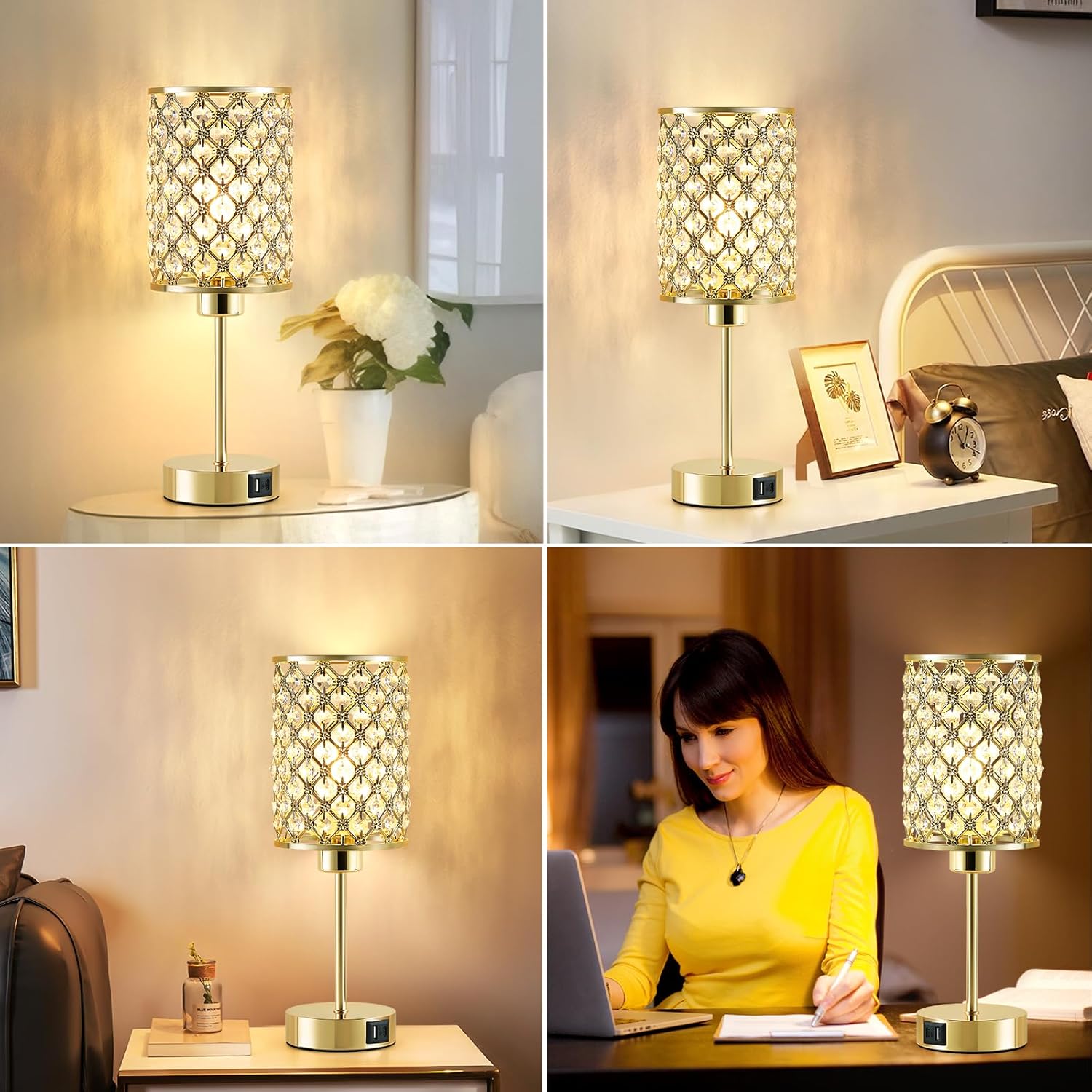 Dimmable Luxe Black Bedside Lamp — 14.75" - View 6