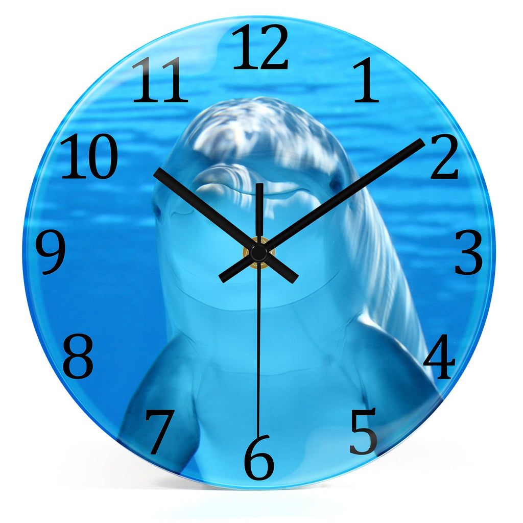Battery Operated Blue Wall Clock — 8"