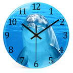 Battery Operated Blue Wall Clock — 8"