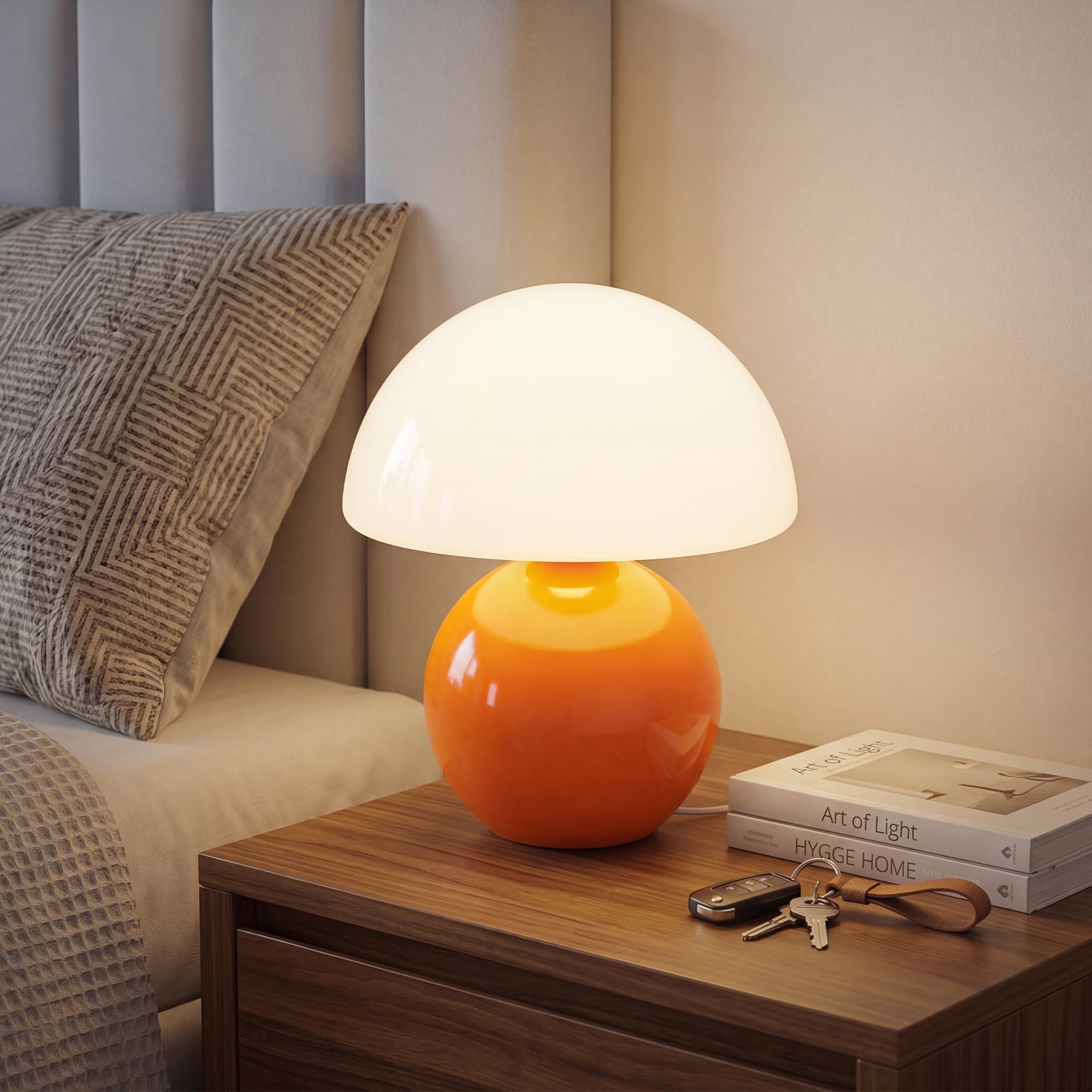 Mid-Century Beige Table Lamp