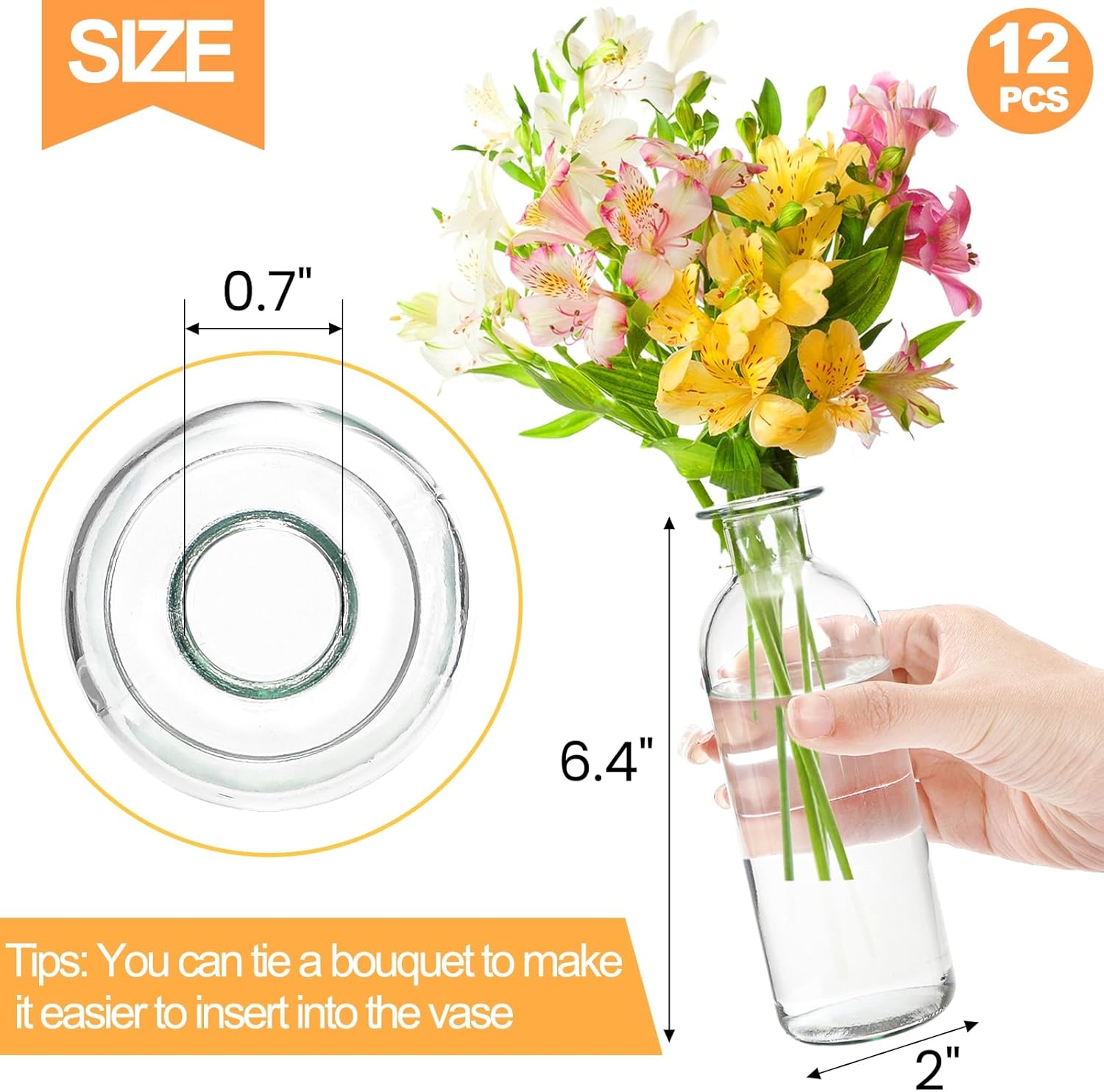 Glass Flower Vase — Set of 12 - View 2