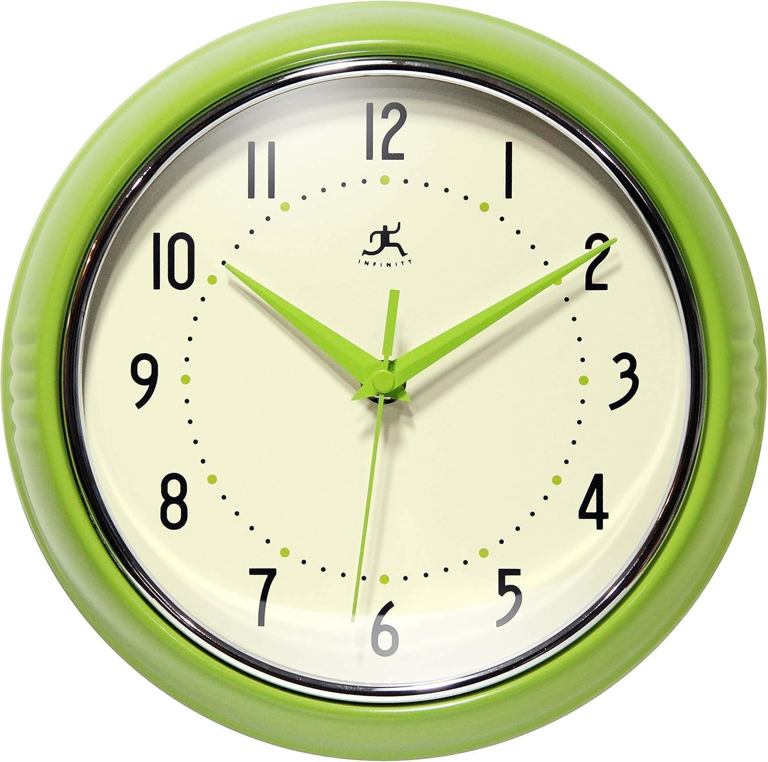 Mid-Century Black Wall Clock — 9" — 9.5 Inch