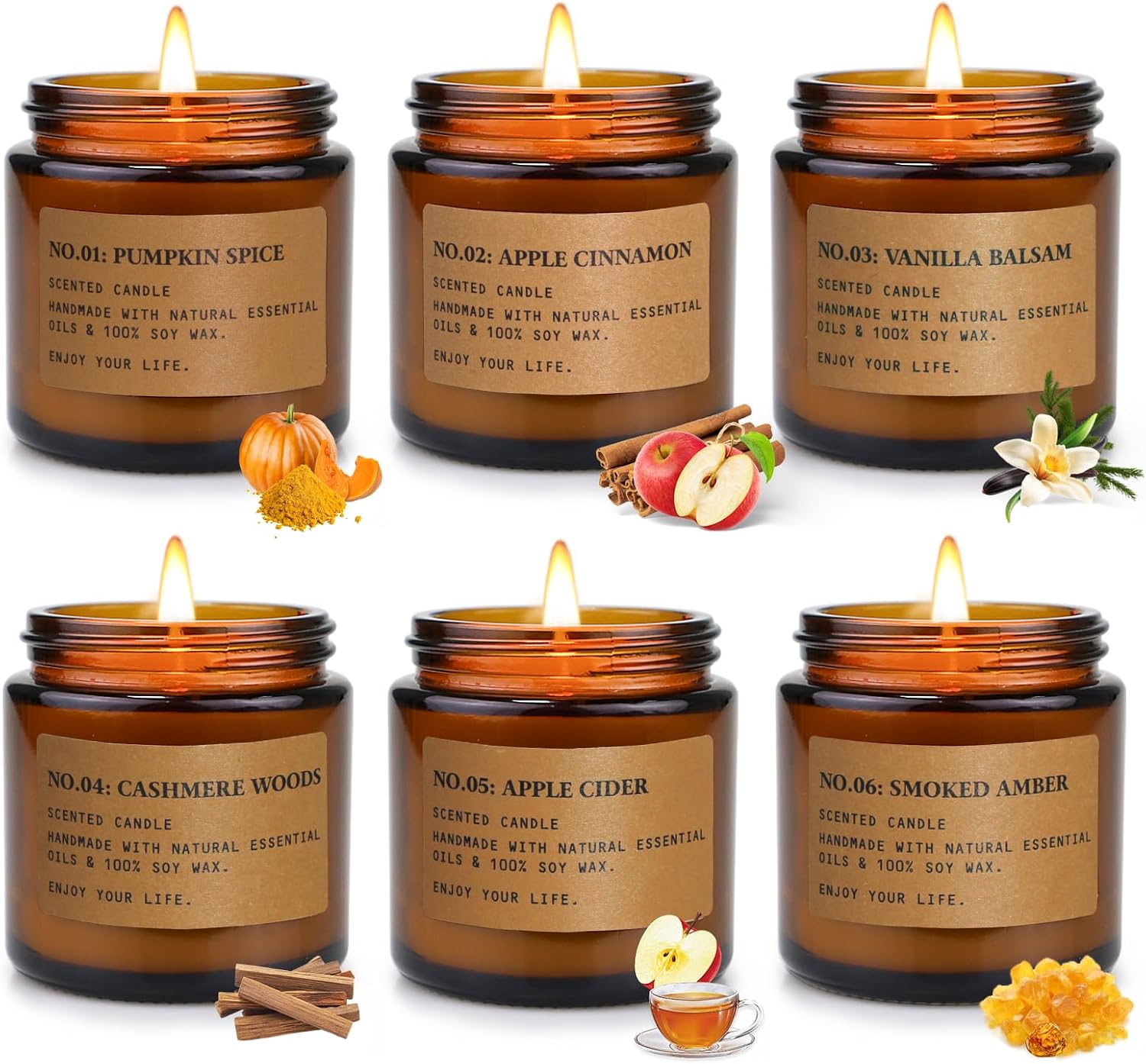 Scented Green Candle — 6 Pack Fall Candles