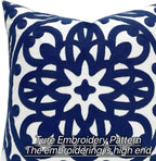 Embroidered Boho Beige Throw Pillow Cover — 18" - View 2