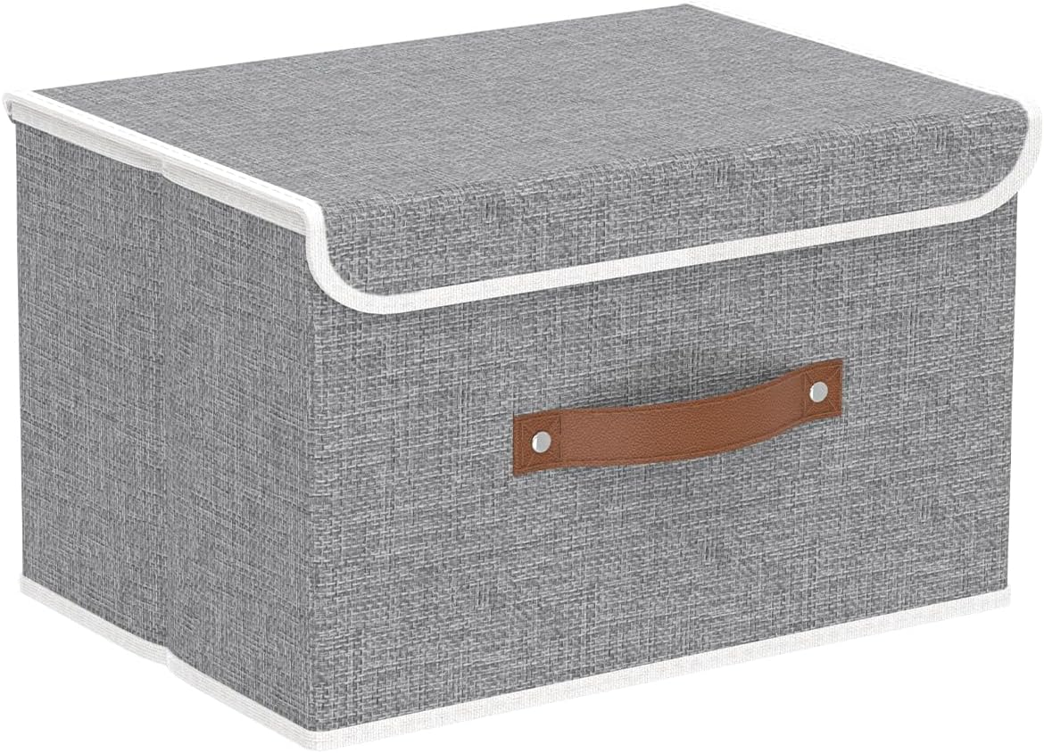 Linen Beige Basket — 15.0" — Grey