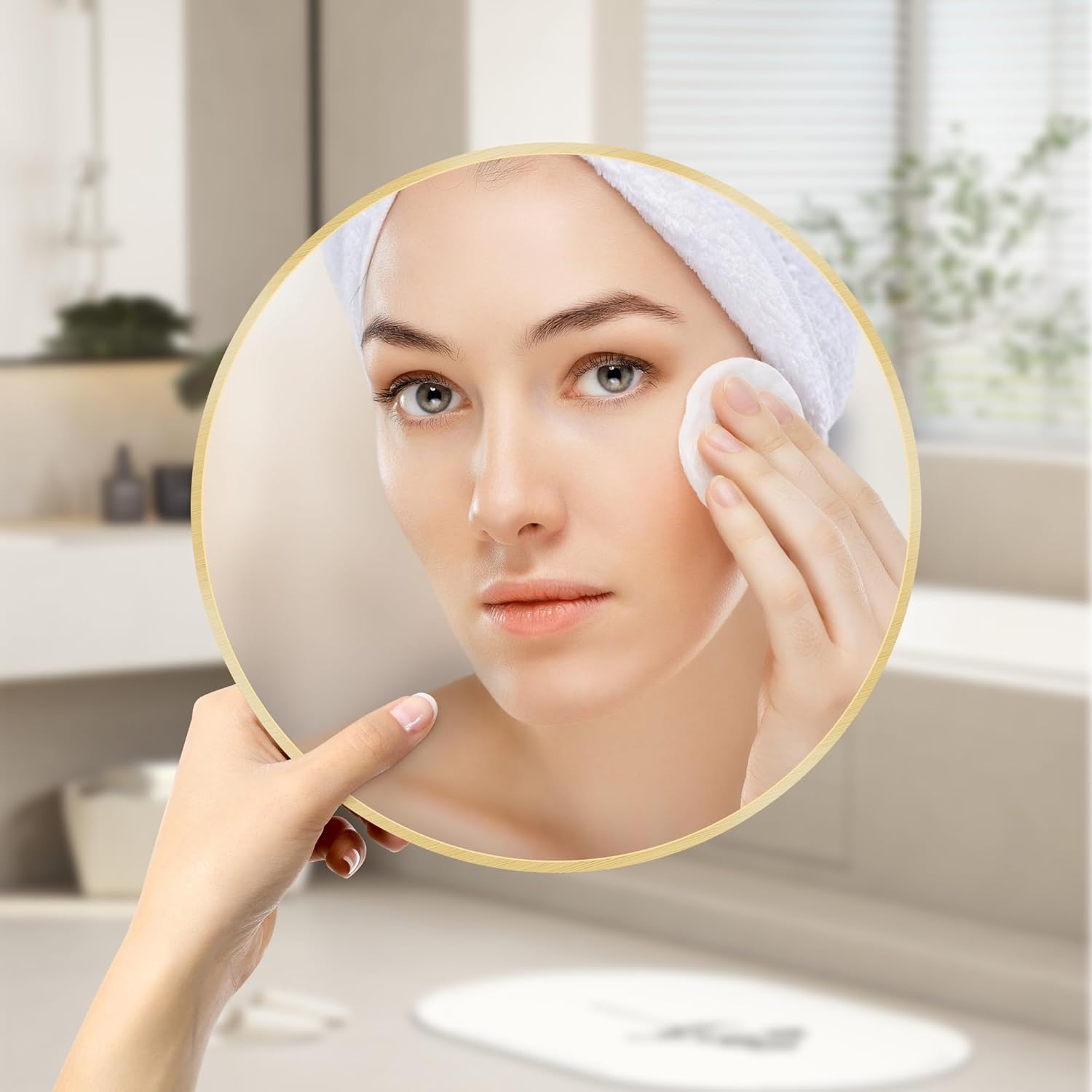 Round Luxe Black Wall Mirror — 12" - View 2