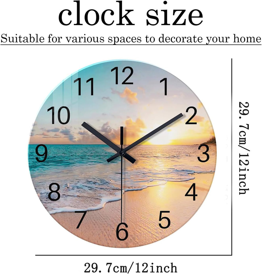 Battery Operated Blue Wall Clock — 12" - View 5