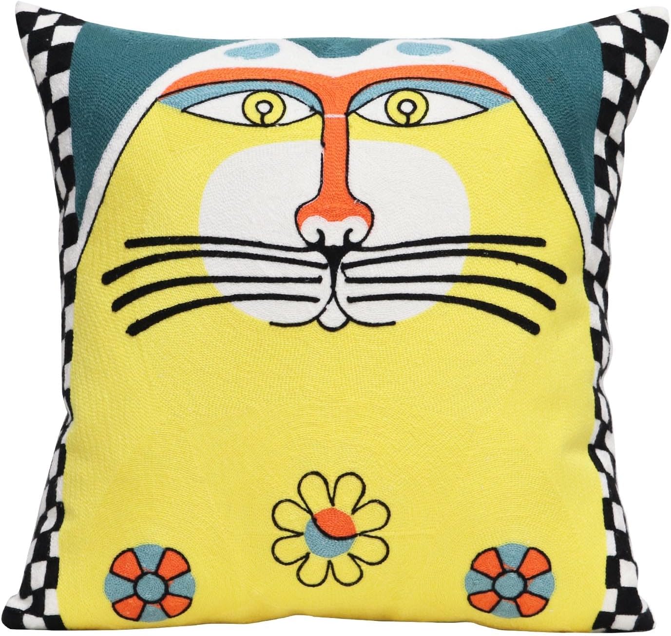 Blue Throw Pillow Cover — 18" — Tiger