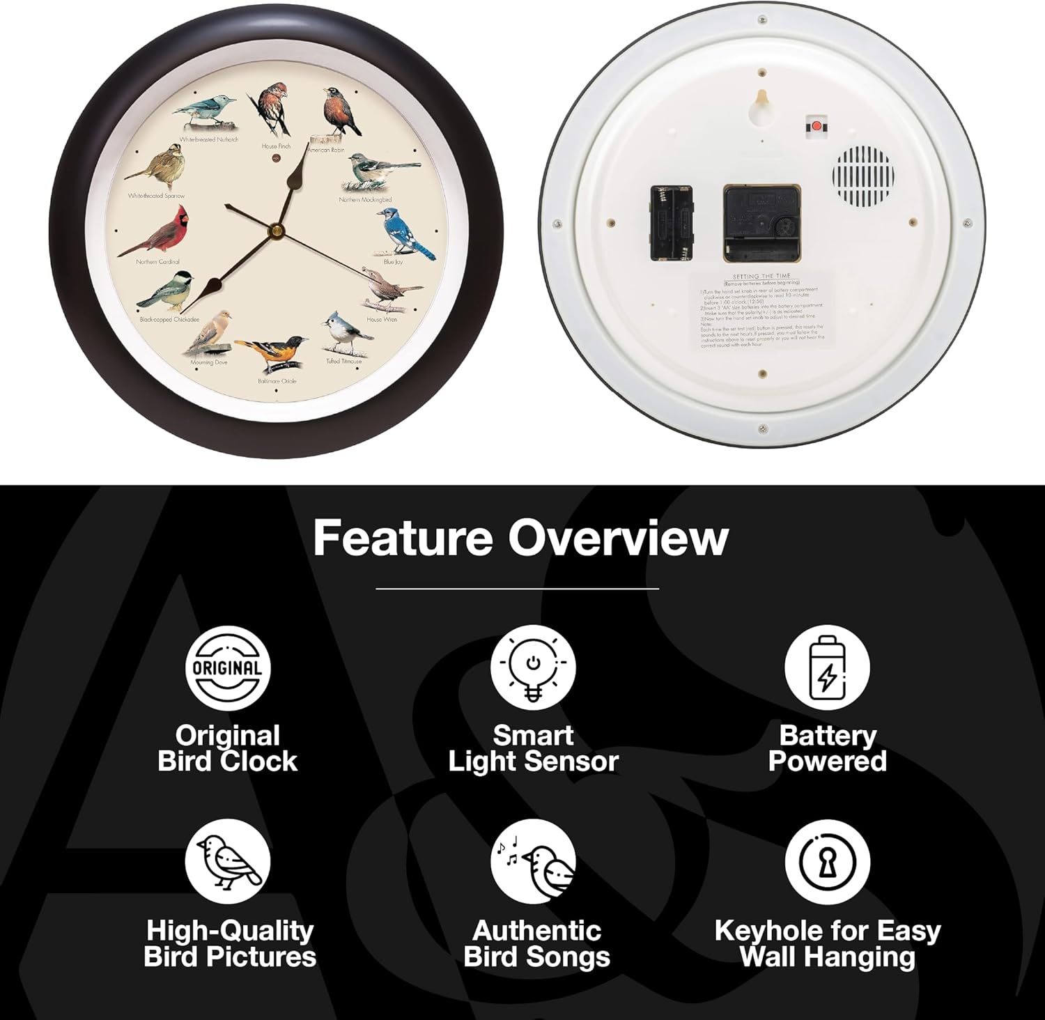Black Wall Clock — 13" - View 4