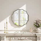 Round Black Vanity Mirror — 24" — Black