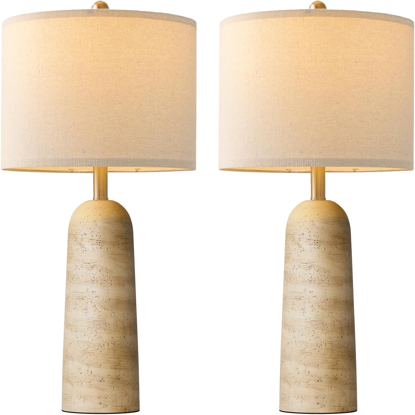 Linen Modern Beige Bedside Lamp — 27.25" - View 6