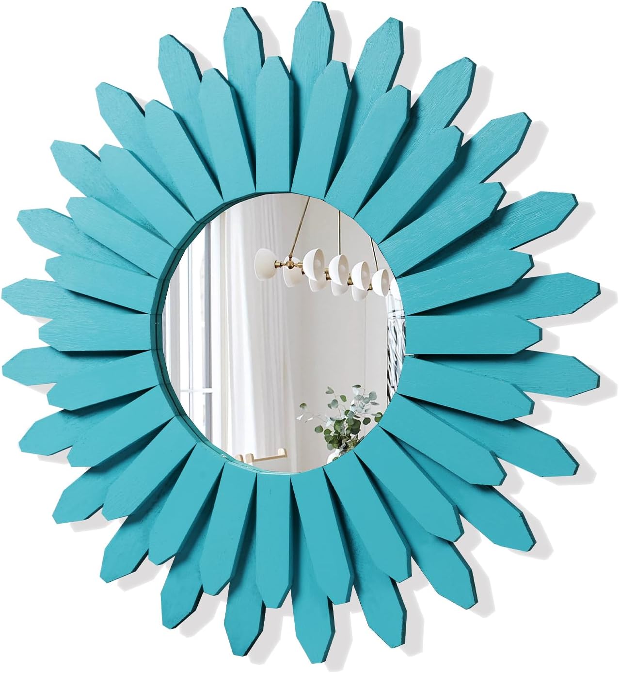 Boho Black Mirror — 12" — Cyan