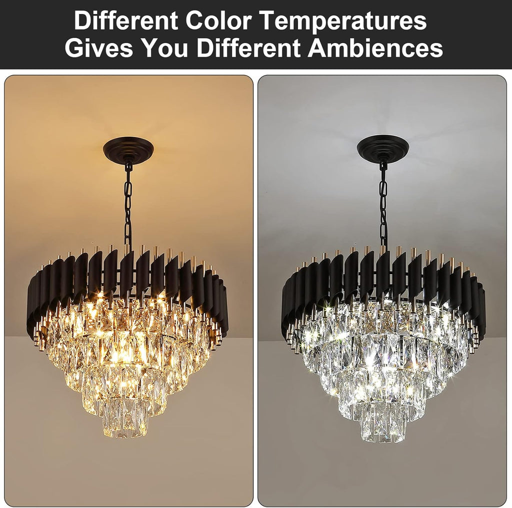 Luxe Black Chandelier — 20" - View 5