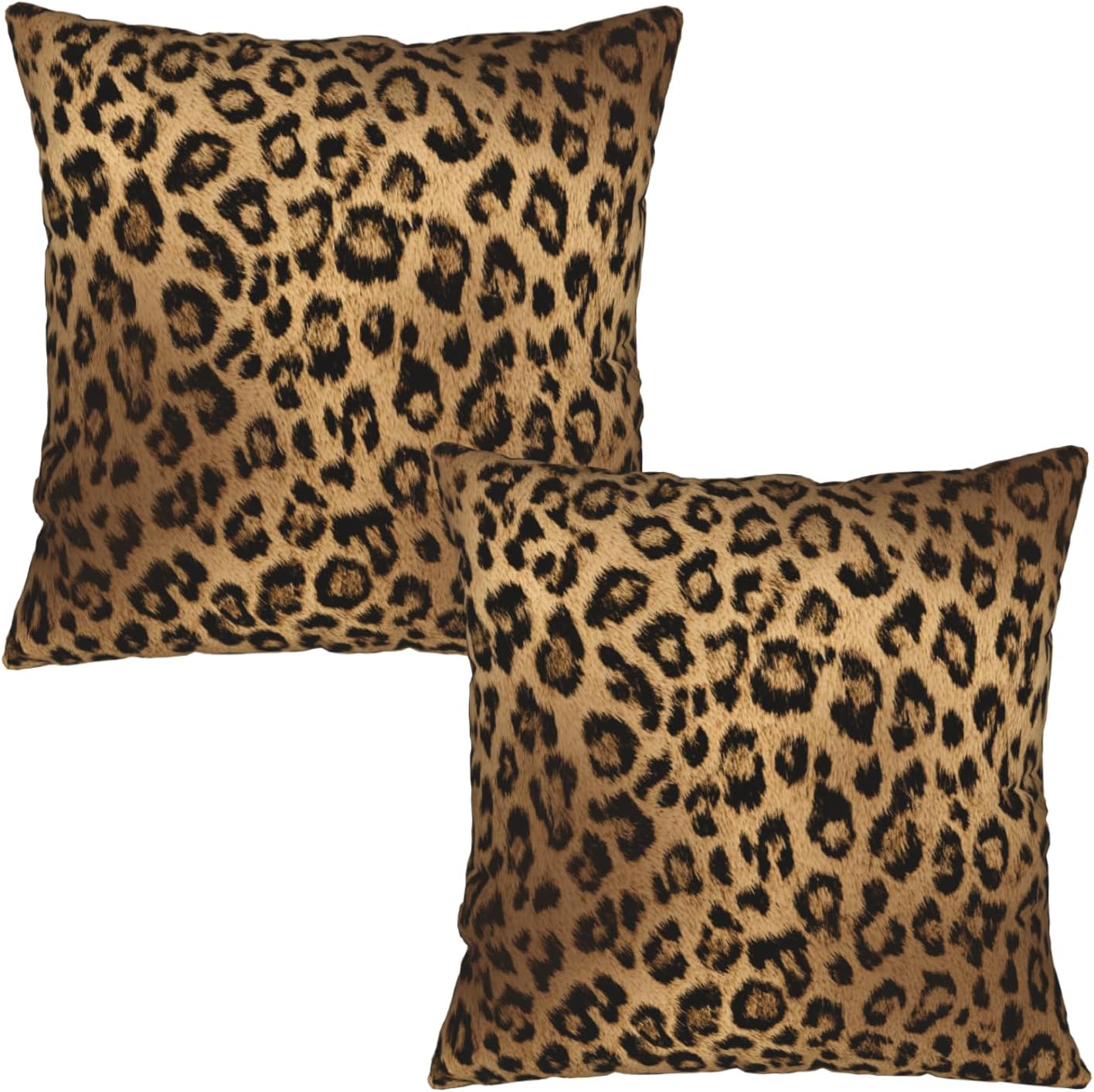 Boho Black Throw Pillow Cover — 18" — Leopard Animal Print