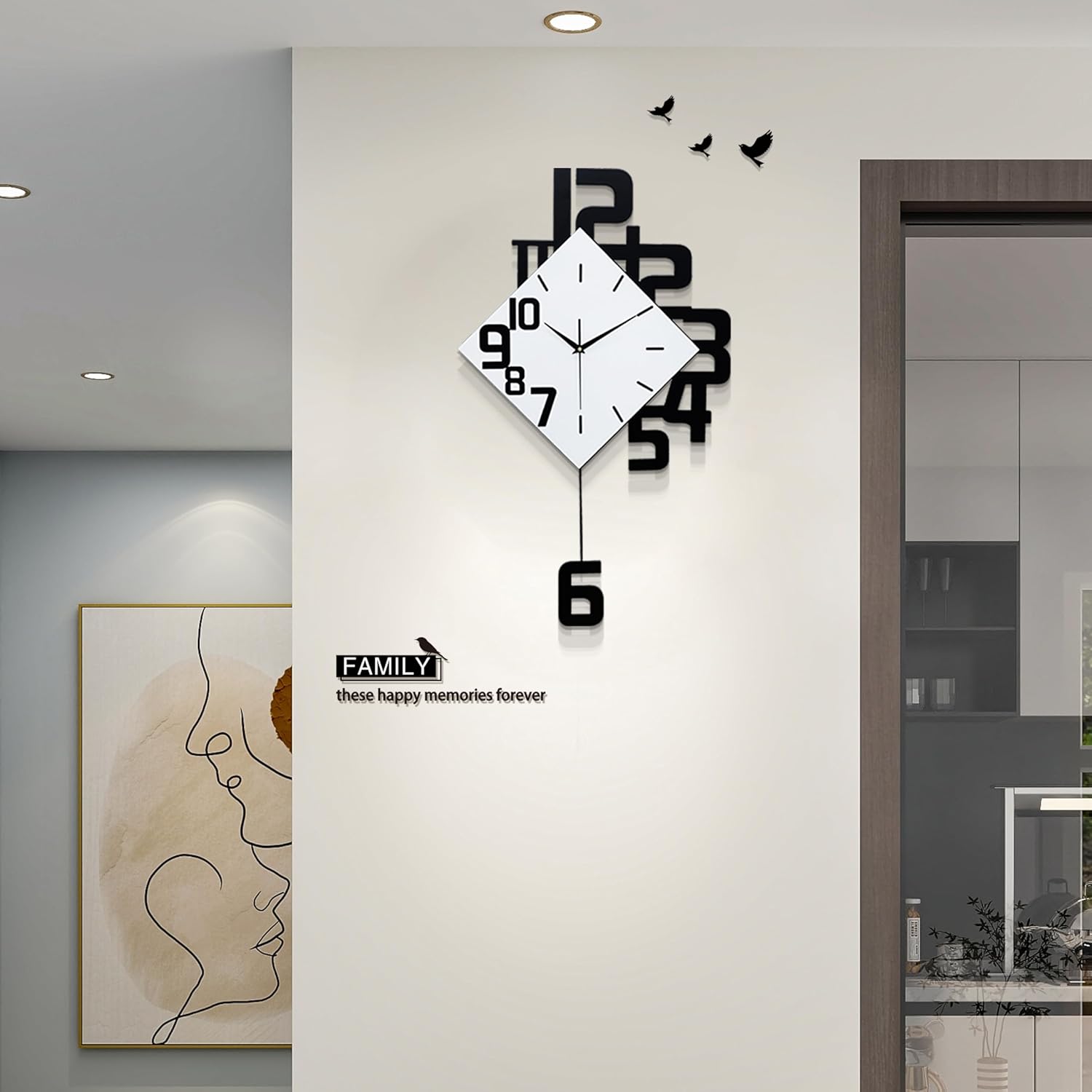 Battery Operated Modern Wood Wall Clock — 30" — Small