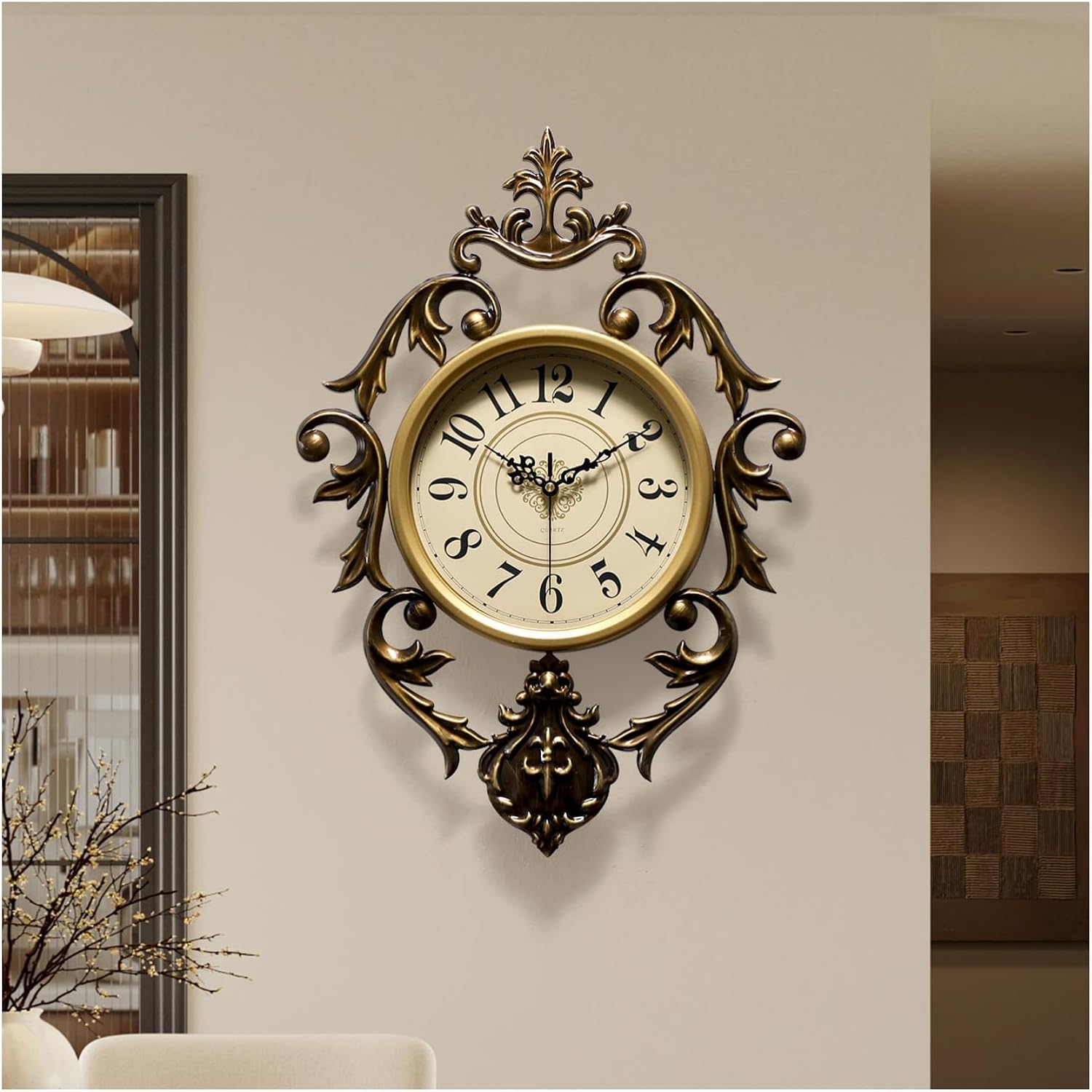 Battery Operated Mid-Century Wall Clock — 21" — 26"W x 19"H