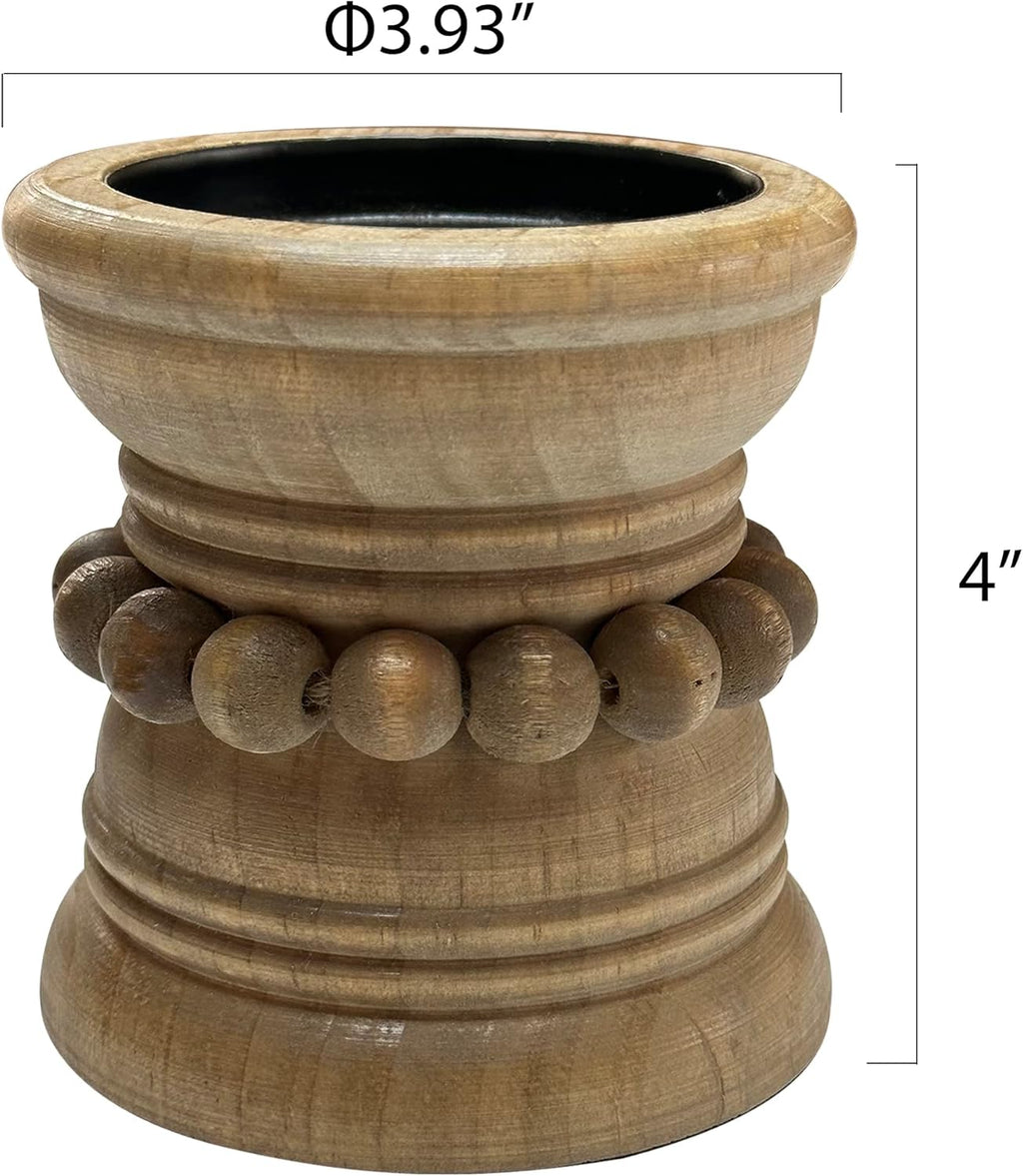 Farmhouse Beige Pillar Candle - View 4