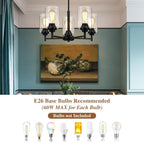 Adjustable Farmhouse Black Chandelier — 5-Light - View 5