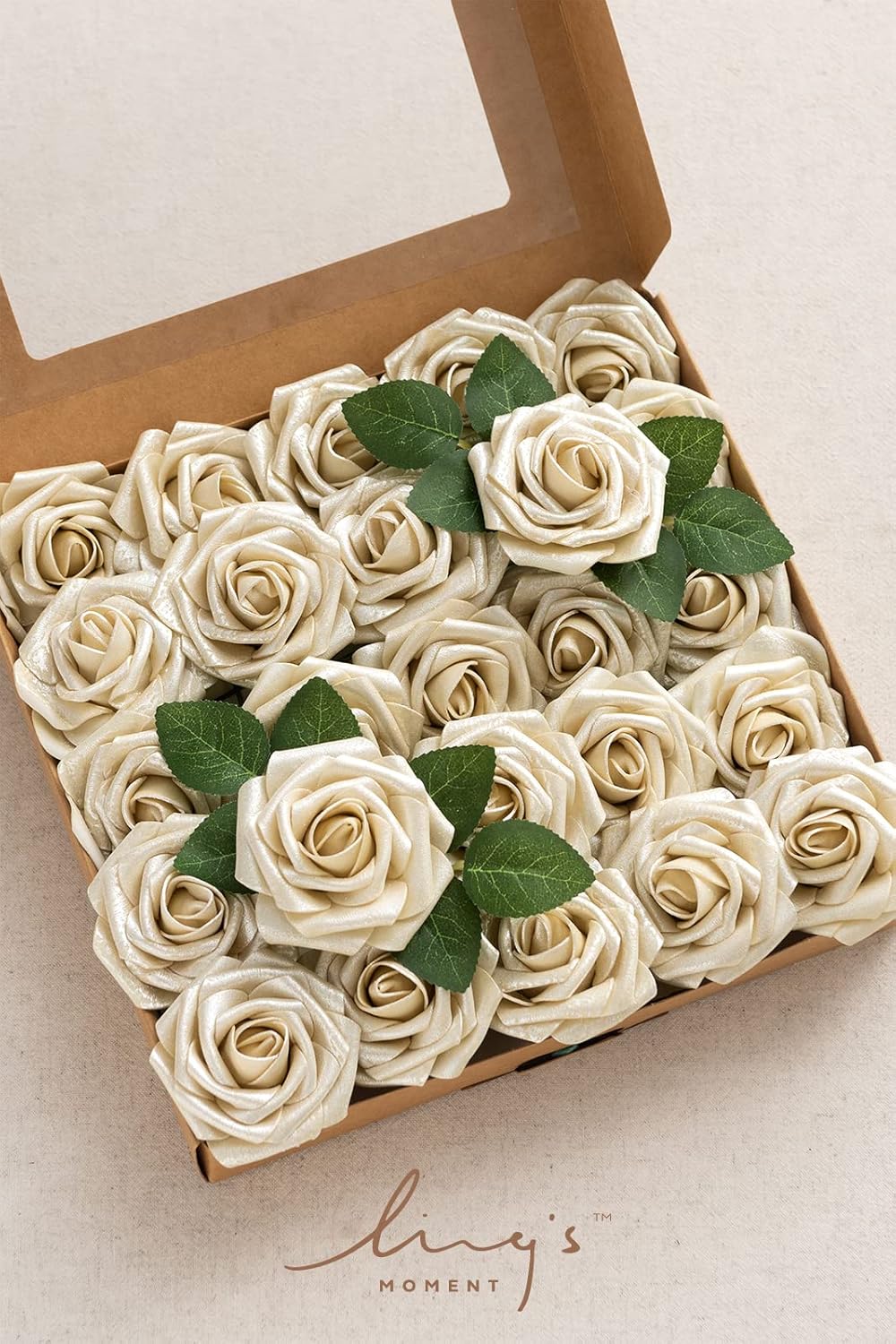 Luxe Beige Artificial Flowers — 3" - View 6