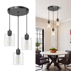Modern Black Pendant Light — 3-Light