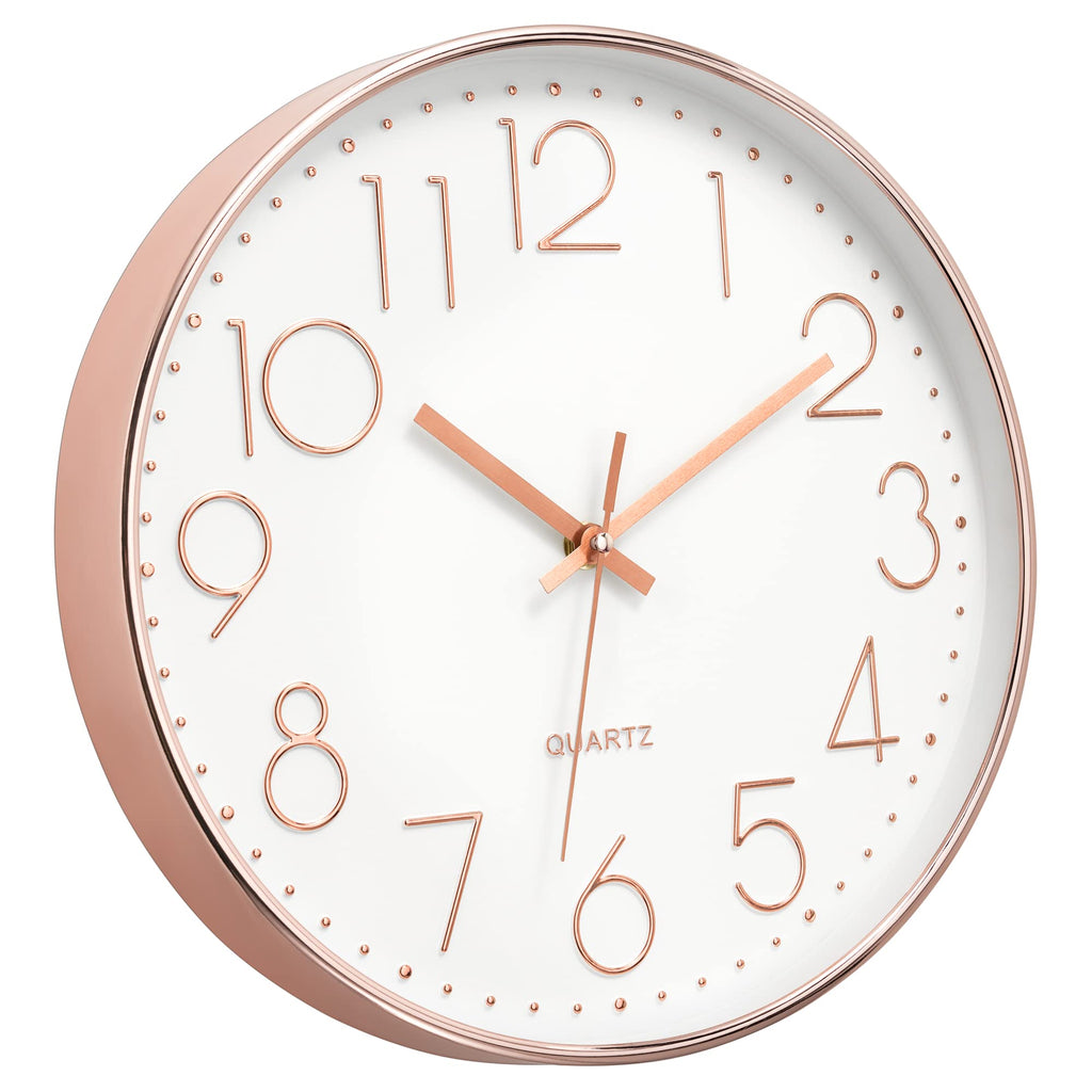 Battery Operated Luxe Beige Wall Clock — 12"
