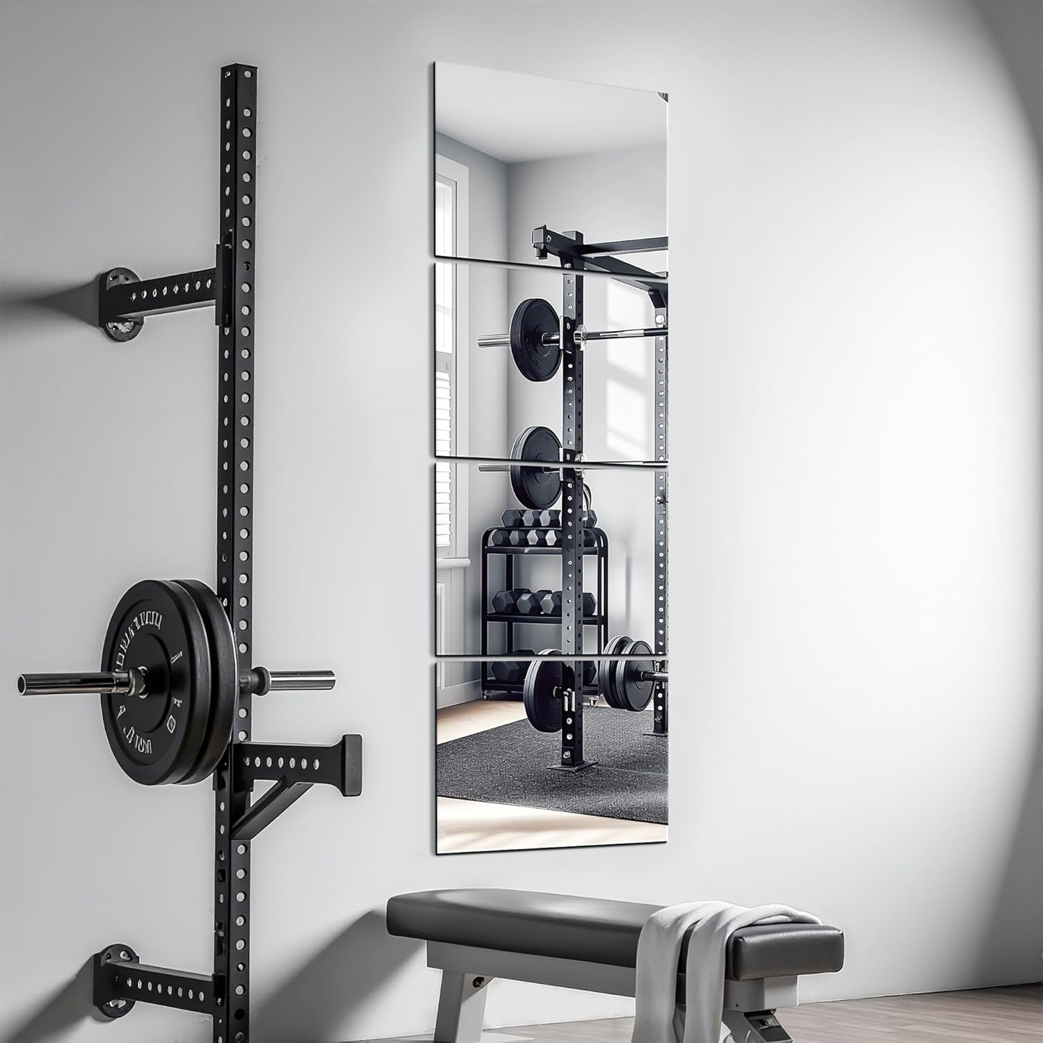 Glass Wall Mirror — 50" — 12''x10''-4PCS