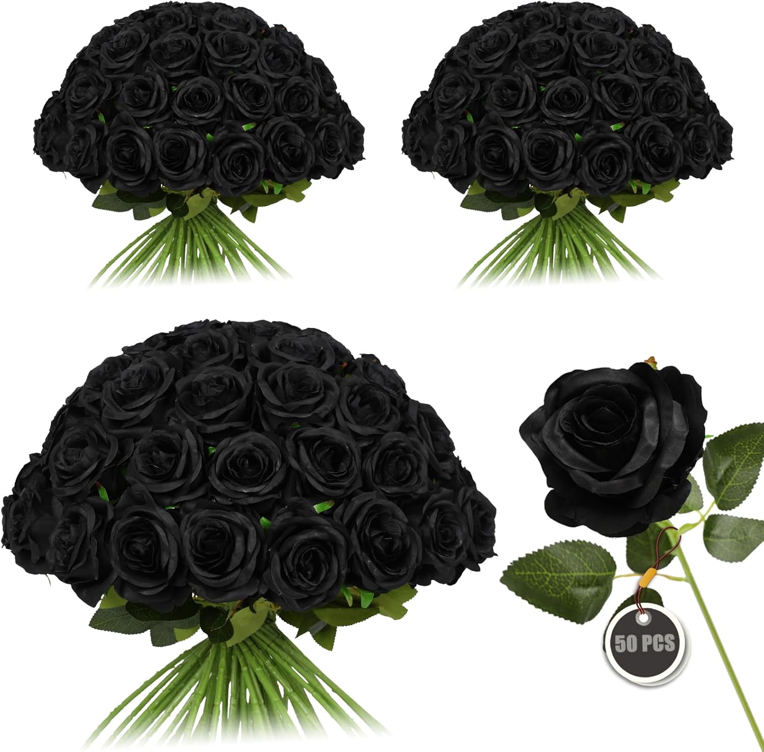 Black Artificial Flowers — Black
