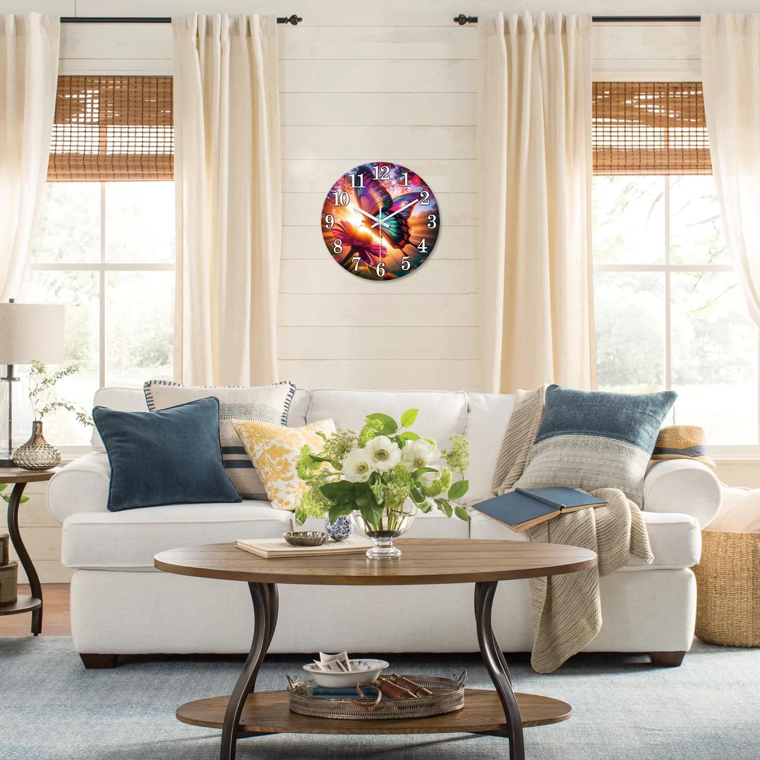 Battery Operated Modern Blue Wall Clock — 12" - View 4