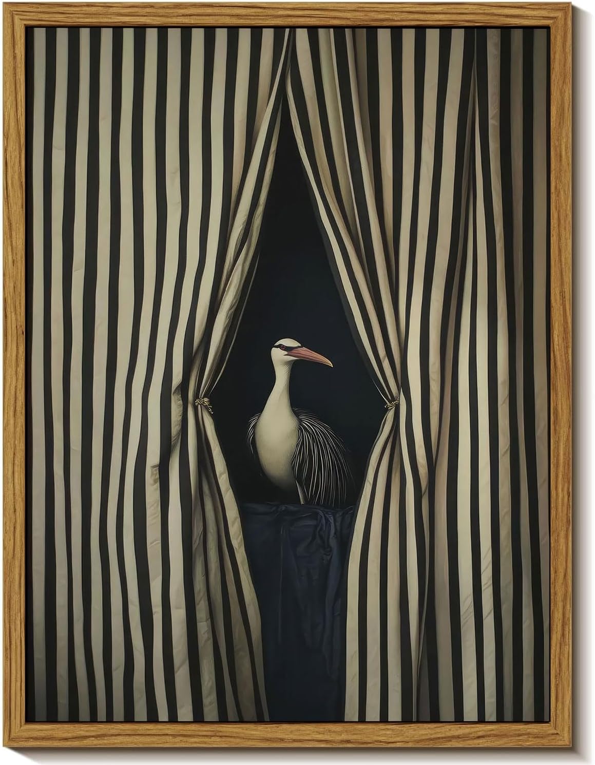 Framed Farmhouse Black Canvas Wall Art — 10" — Bird