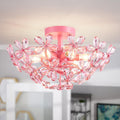 Luxe Black Chandelier — 5-Light — Pink, 6 Lights