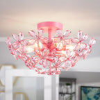 Luxe Black Chandelier — 5-Light — Pink, 6 Lights